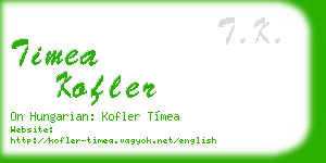 timea kofler business card