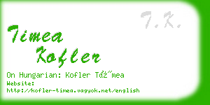 timea kofler business card